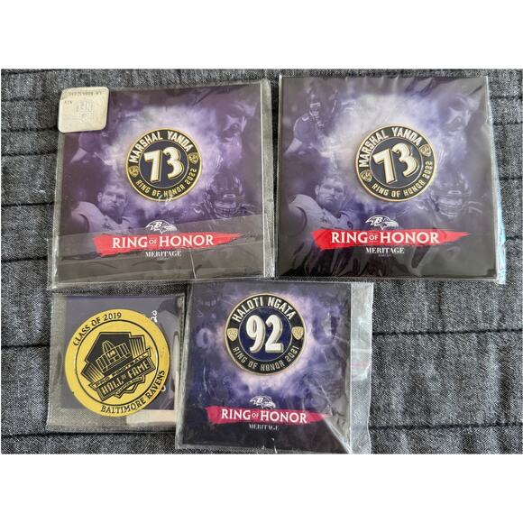 (4) NFL Baltimore Ravens Hall of Fame Memorabilia- Coin, Pins - Reed Suggs Yanda - Picture 1 of 14